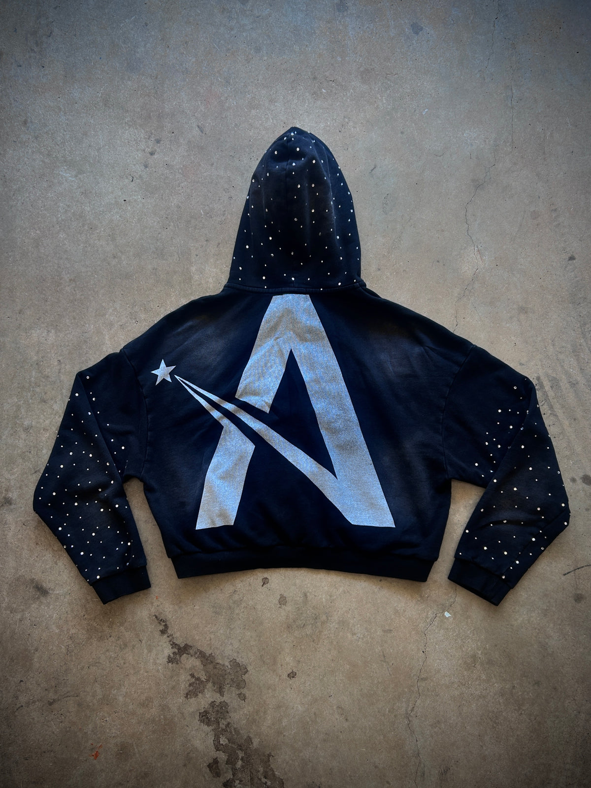 “KEEP RISING” rhinestone hoodie