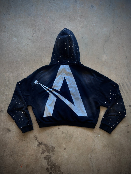 “KEEP RISING” rhinestone hoodie